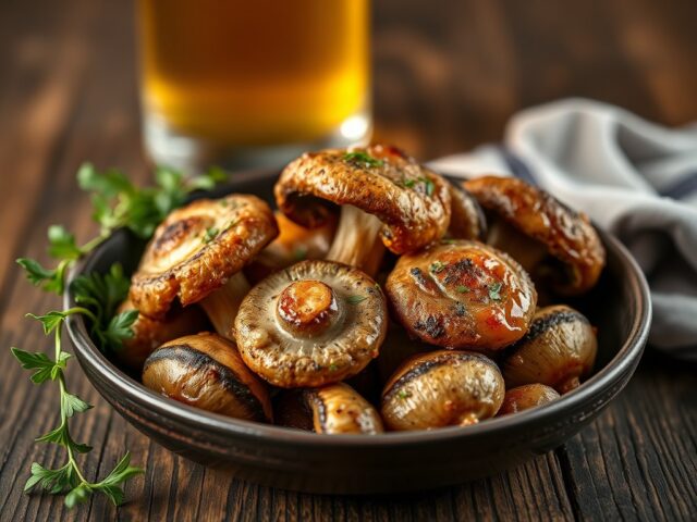 Champignons in bierbeslag