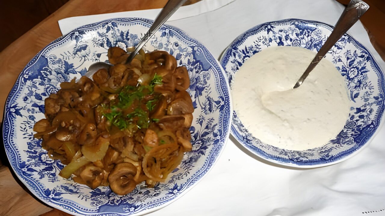Champignons met knoflooksaus (zoals op de kerstmarkt)