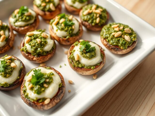 Champignons met pesto