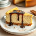 Cheesecake met kastanjepompoen, speculoos en chocoladesaus