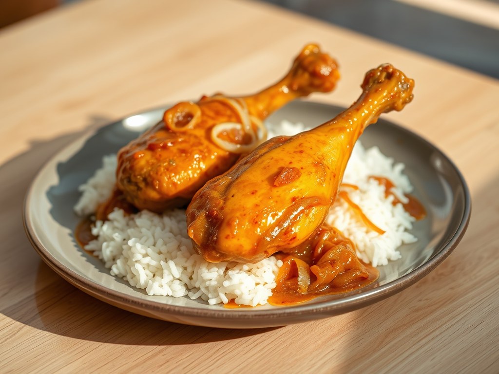 Chicken Yassa, AI-gegenereerde illustratie