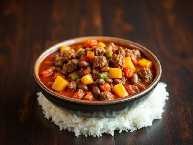 chili con carne met masterbeef en rijst