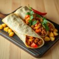Chili con carne wraps met aardappelblokjes