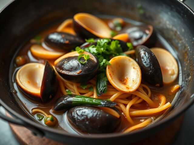 Chinese bouillon met coquilles St Jaques