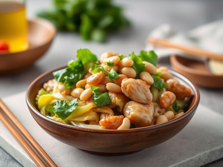 Chinese kool met kip en cashewnoten uit de wok