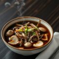 Chinese paddestoelensoep met runderreepjes
