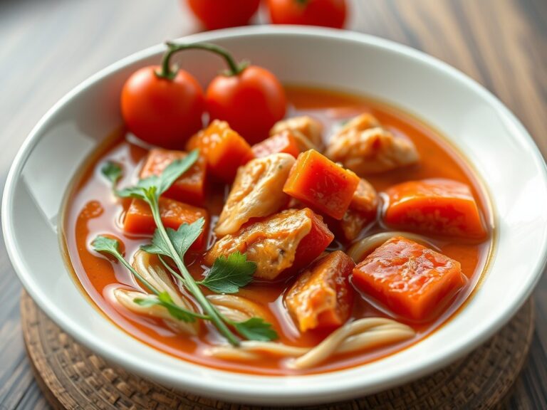 Chinese tomaten-kippensoep