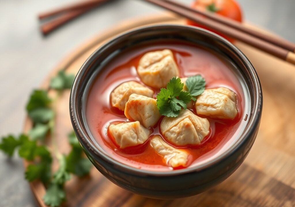 Chinese tomatensoep, AI-gegenereerde illustratie