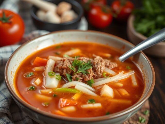Chinese tomatensoep — AI-gegenereerde illustratie