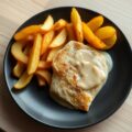 Chips met vis en gemberroom