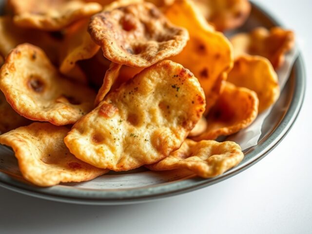 Chips van pitabroodjes (pittig) — AI-gegenereerde illustratie