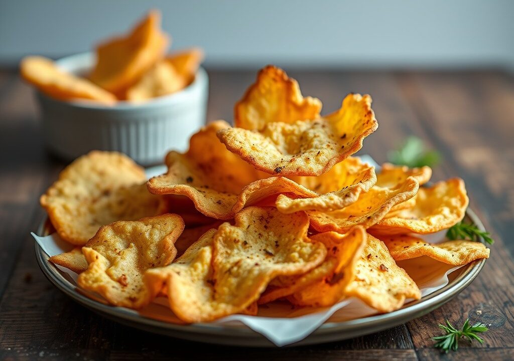 Chips van pitabroodjes (zoet), AI-gegenereerde illustratie