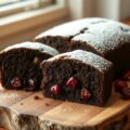 Choco-cranberry-rum cake