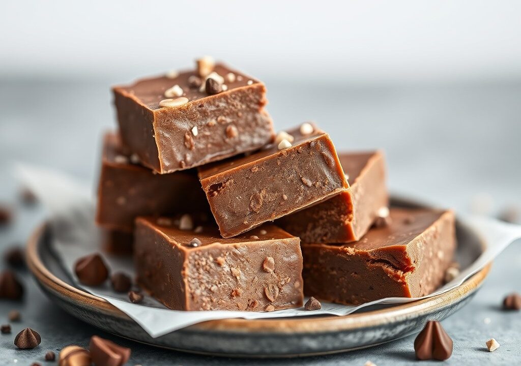 Choco nutella en zeezout-fudge, AI-gegenereerde illustratie