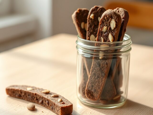 Chocolade- amandelbiscotti