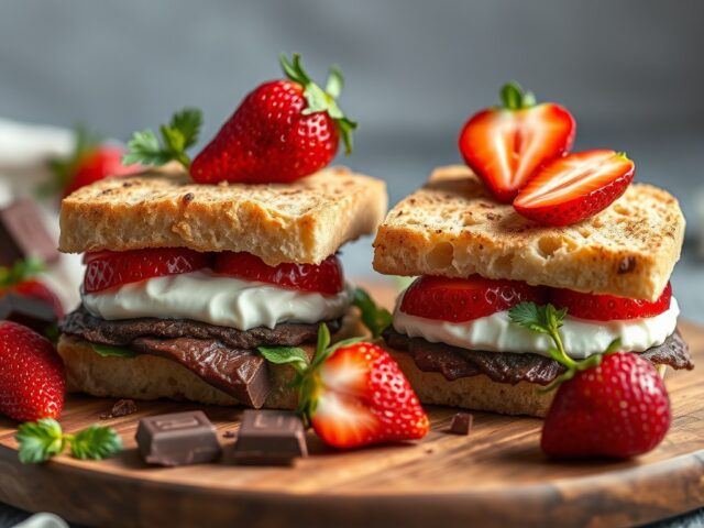 Chocolade broodjes met fruit