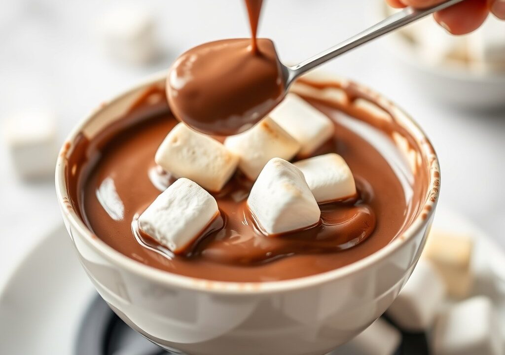 Chocolade fondue, AI-gegenereerde illustratie
