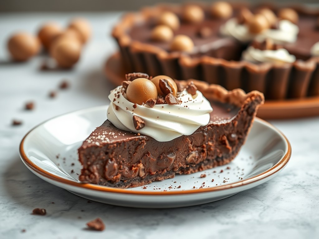 Chocolade-hazelnotentaart, AI-gegenereerde illustratie