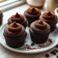 Chocolade-koffietaartjes, cupcake-stijl
