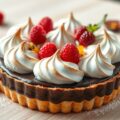 Chocolade meringuetaart met frambozen