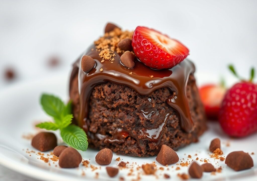 Chocolade mouse traditioneel, AI-gegenereerde illustratie