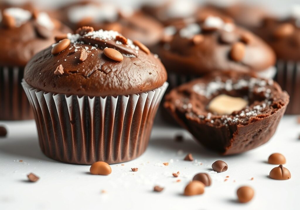 Chocolade muffins, AI-gegenereerde illustratie