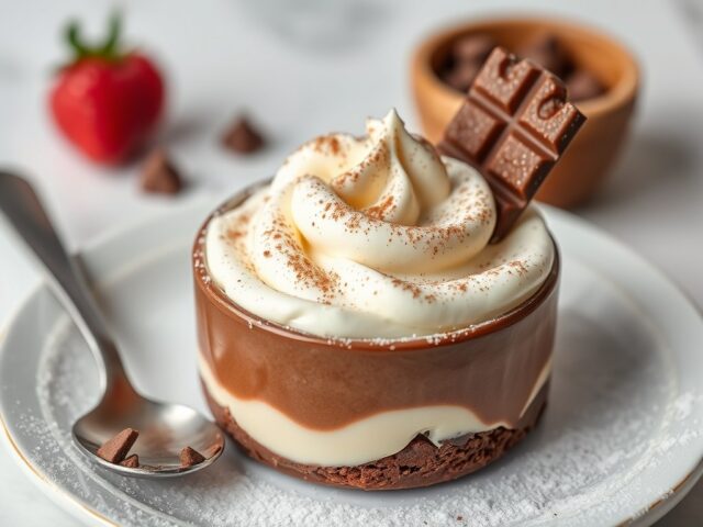 Chocolade-roomkaascrème — AI-gegenereerde illustratie