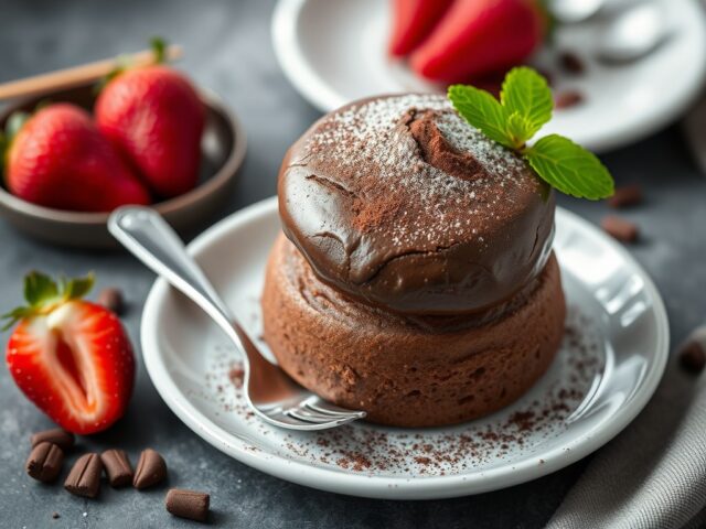 Chocolade Soufflé — AI-gegenereerde illustratie