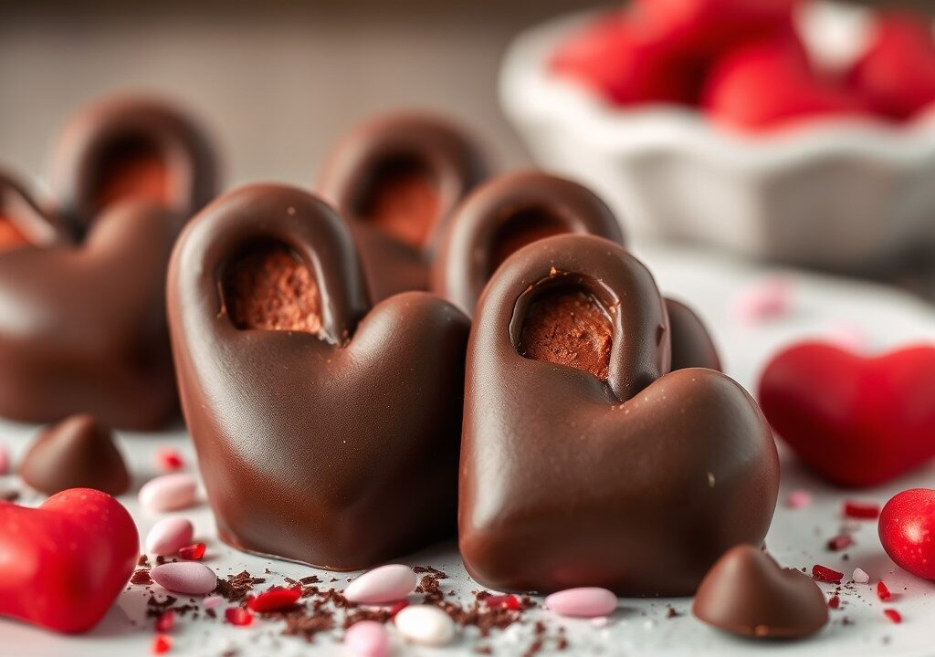Chocolade Valentijnshartjes, AI-gegenereerde illustratie