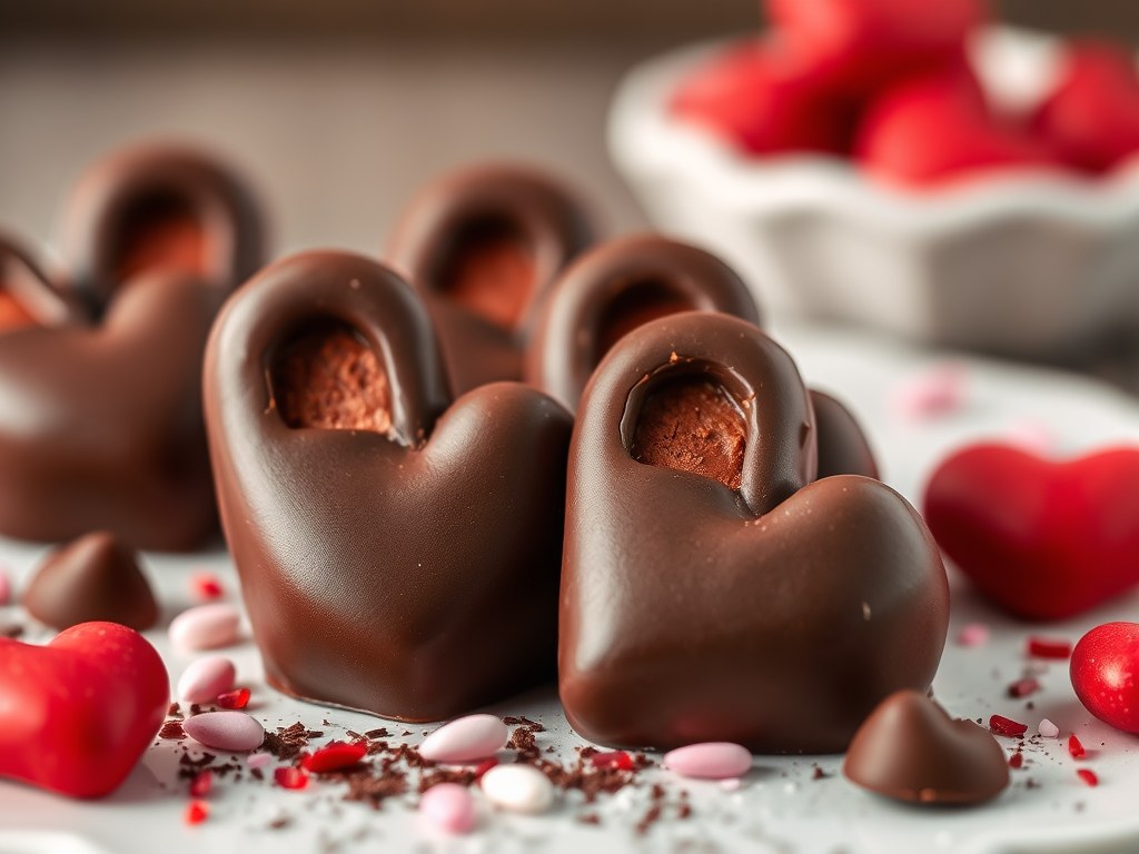 Chocolade Valentijnshartjes, AI-gegenereerde illustratie
