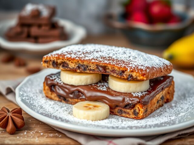 Chocoladebroodje met banaan
