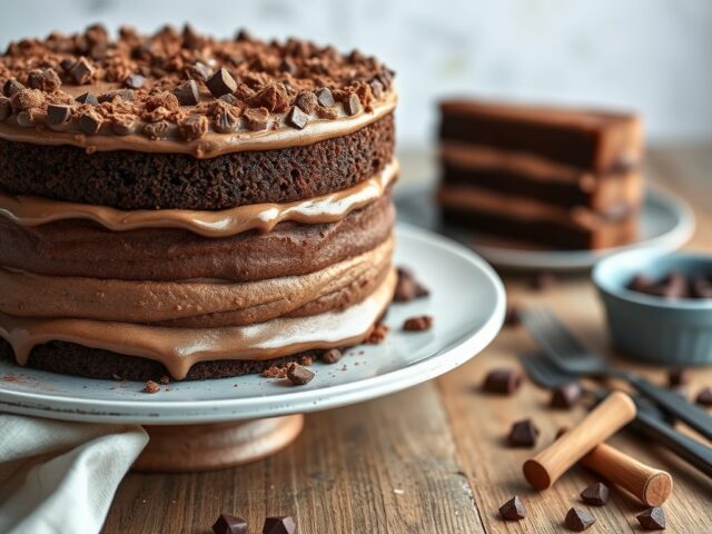 Chocoladecake met drie lagen