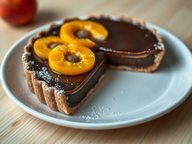 Chocoladeflan met abrikozen