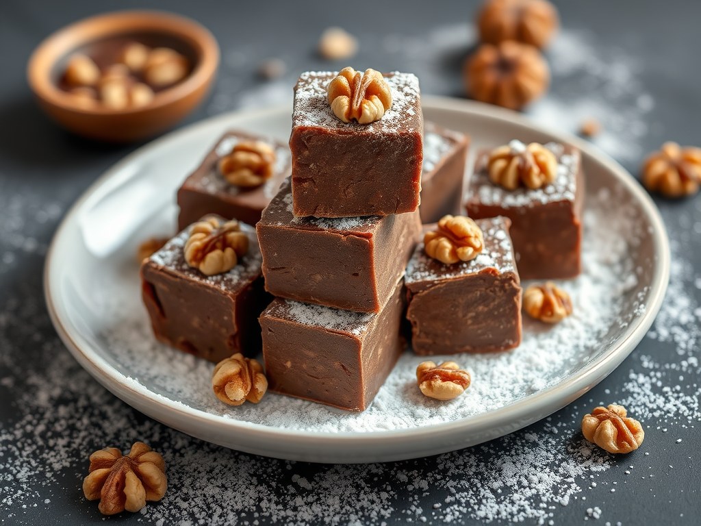 Chocoladefudge, AI-gegenereerde illustratie