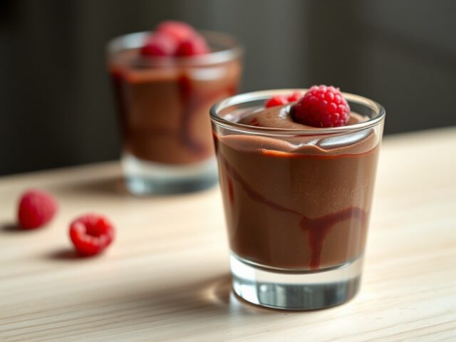 Chocolademousse met frambozenbalsamico