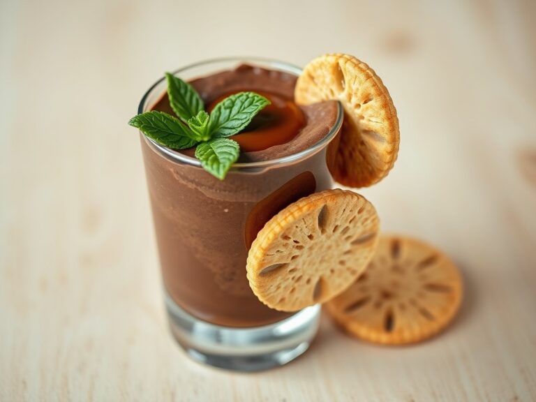 Chocolademousse met karamelsaus en kletskoppen