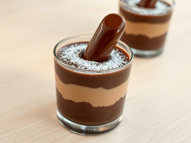 Chocolademousse met koffie chocolade lolly