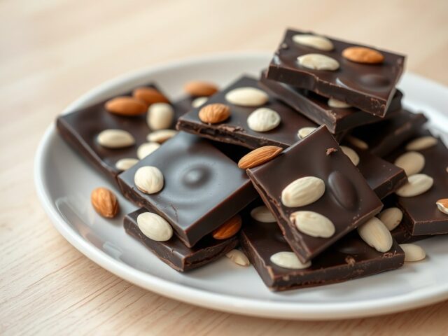 Chocoladeplak met amandelen