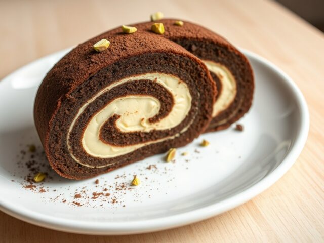 Chocoladerol met pistaches