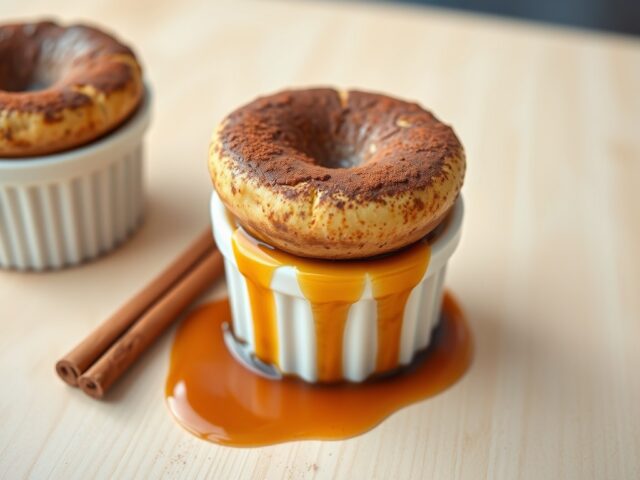 Chocoladesouffleetjes met kaneelsaus