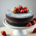 Chocoladetaart met aardbeien