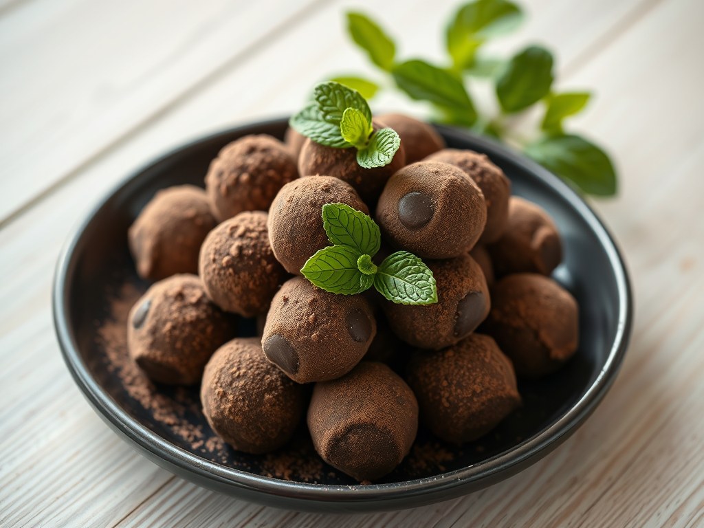 Chocoladetruffels, AI-gegenereerde illustratie