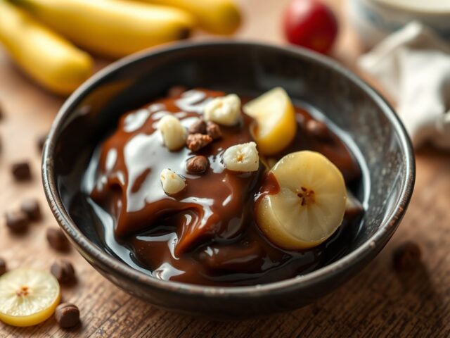 Chocoladevla met peren — AI-gegenereerde illustratie