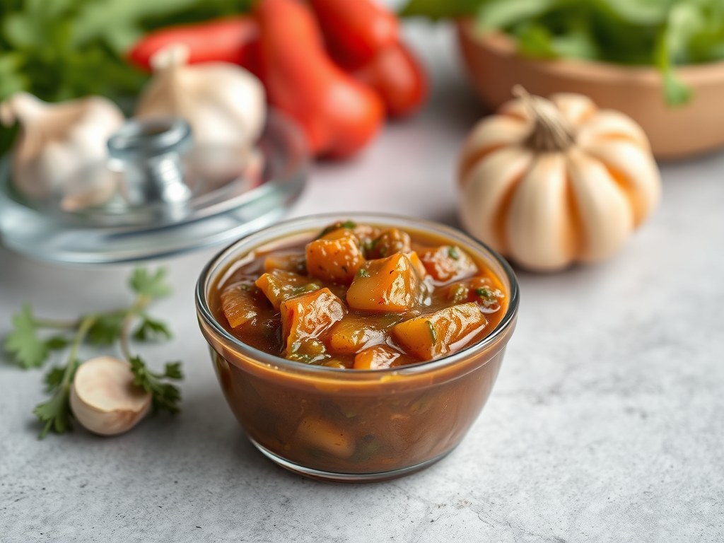 Chutney van Abrikozen, AI-gegenereerde illustratie