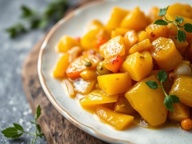 Chutney van gele tomaten en paprika