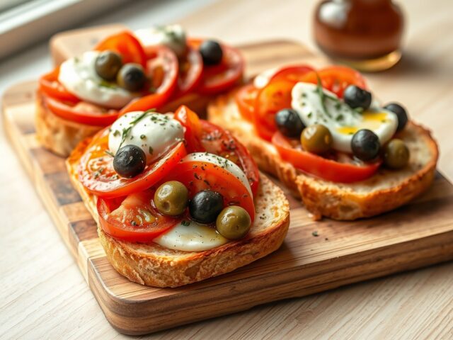 Ciabatta met olijven en mozzarella