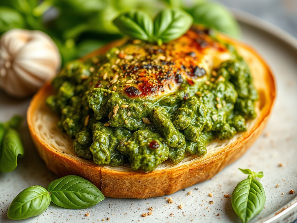 Ciabatta pesto, AI-gegenereerde illustratie