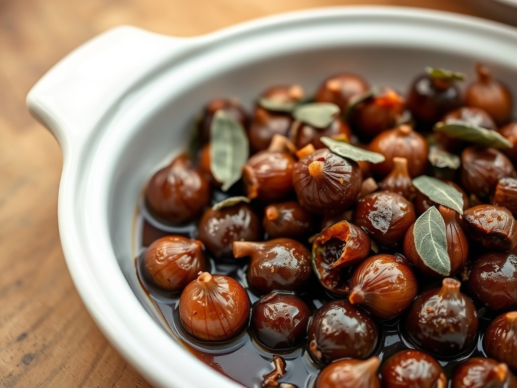 Cipolle al balsamico (uien in balsamico-azijn), AI-gegenereerde illustratie