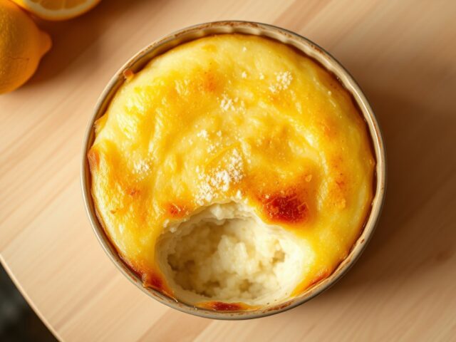 Citroen en vanille-rijstpudding uit de oven