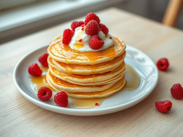 Citroenblini met ricotta en frambozen